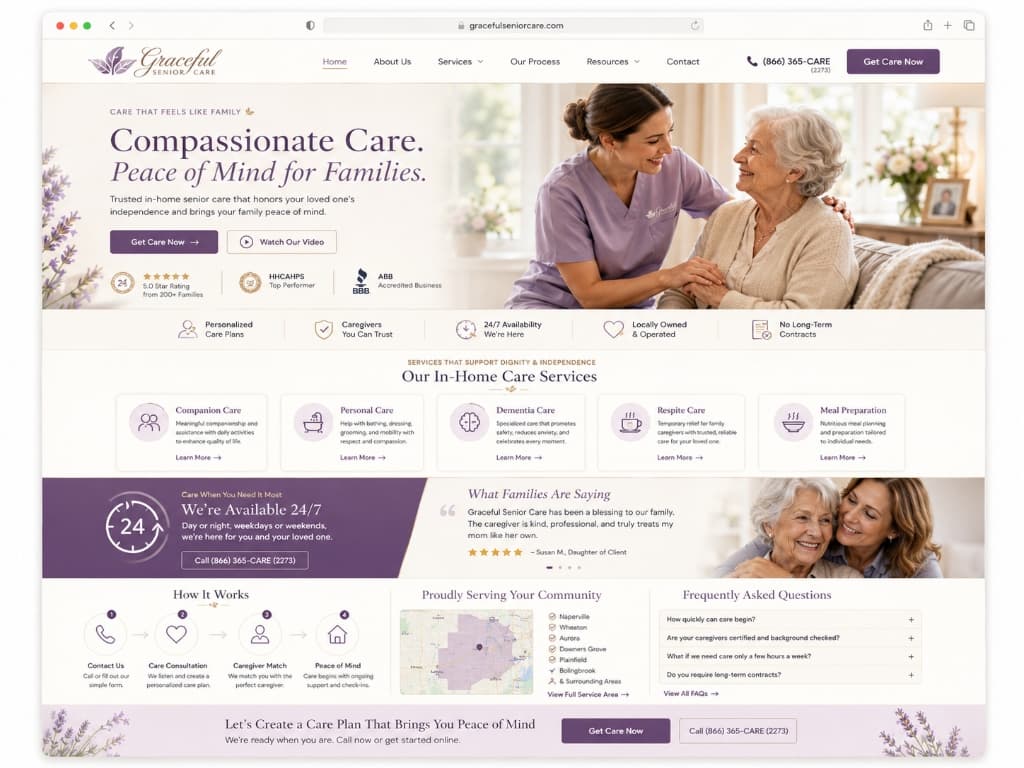 Graceful Senior Care website concept