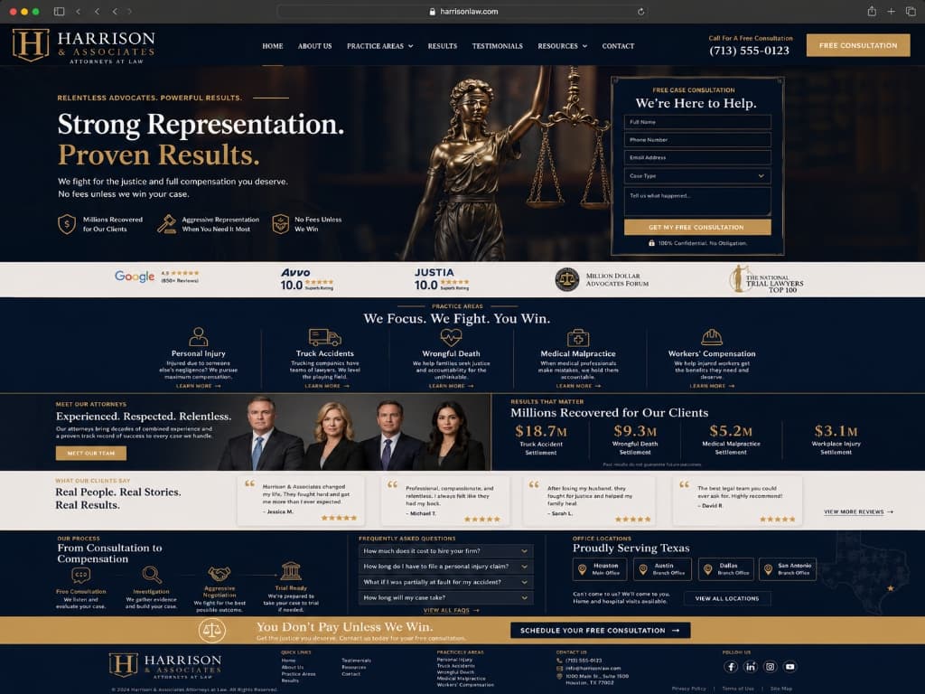 Harrison & Associates website concept