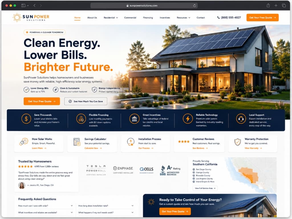 SunPower Solutions website concept